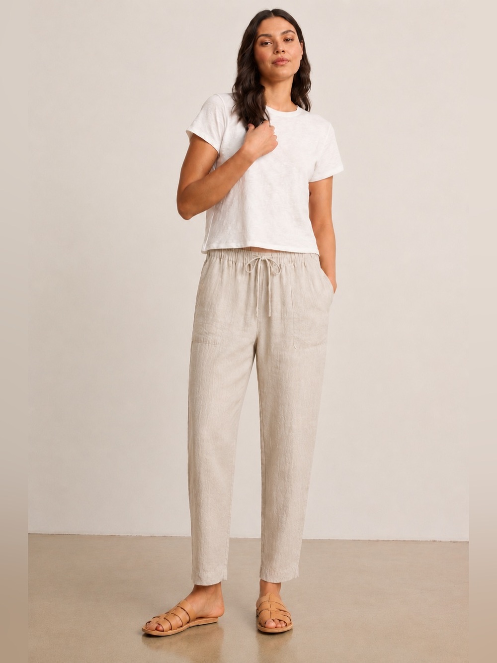 NWT Anthropologie Free People  Charlie Holiday  8 Dalia Linen/Cotton Beach Pants